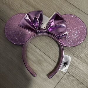 Disney Shimmering Purple Ears with Metallic Bow